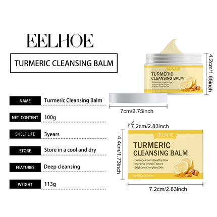 Ginger Lemon Makeup Remover Cleansing Facial Non-Tightening Gentle Makeup Face Eye Lip Makeup Remover Turmeric Cleansing Balm