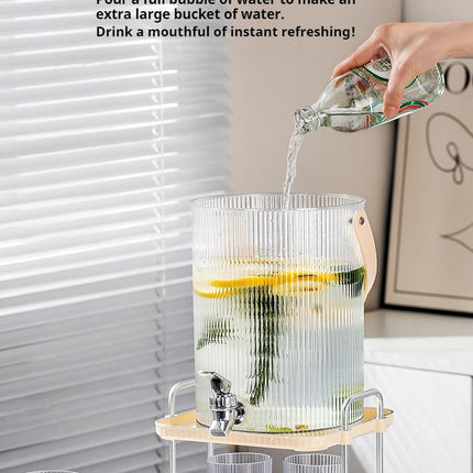 New luxury cold water bottle kettle with faucet Japanese large-capacity household fruit tea drinks cold water bucket picnic set