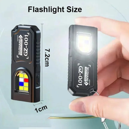 Portable EDC COB LED Flashlight with Magnetic Rechargeable Work Light with Hat Clip for Outdoor Camping Hiking Repair Vehicles
