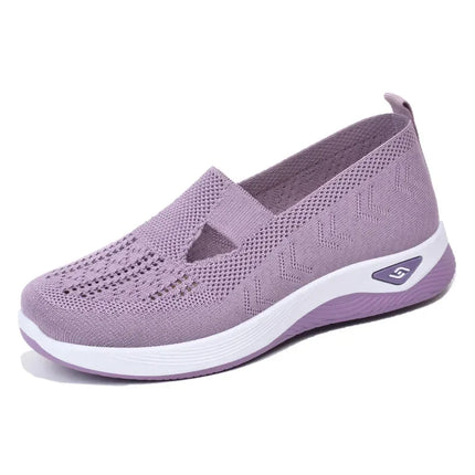 Shoes for mothers soft soles casual blue mesh shoes Women's shoes, breathable and comfortable in spring and summer