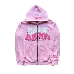 Fashion Retro Star and Letter Printed Zipper Hoodies Women & Men Y2K Spring Autumn Section Lazy Trendy All-match Cardigan Hooded