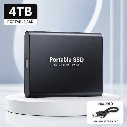 1TB External Hard Drive Portable SSD USB 3.1 Type-C Fast Transfer Shockproof for Laptop Mac PC Home Office Use