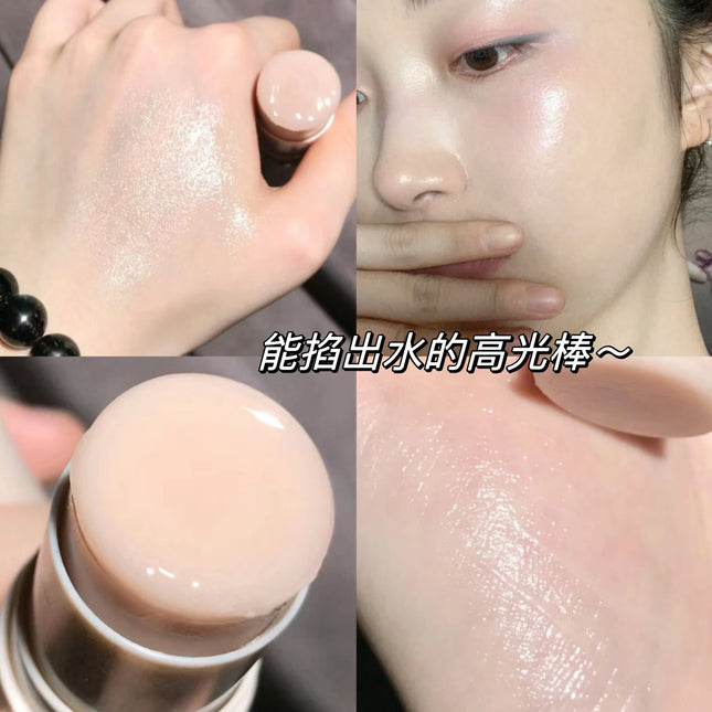 Kaxier Sheer Highlighter Stick Transparent Dewy Natural Look Brightening Pearlescent Blush Cream Contouring Stick