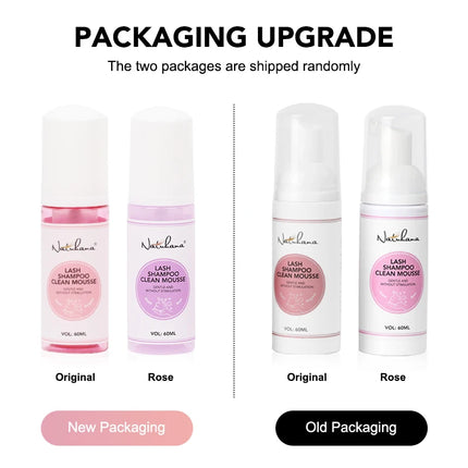 NATUHANA 60ml Gentle Lash Cleansing Mousse No Irritation Eyelash Shampoo for Extensions Grafting Makeup Remover Glue Cleanser