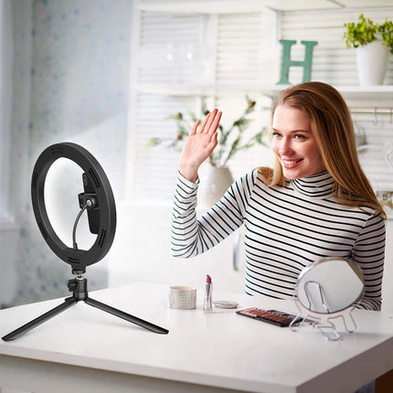 LED Selfie Ring Lighting Photographic Selfie Ring Lamp Phone Remote Fill Light With Tripod Stand Holder For Video Live Recording