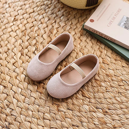 New Girl Dresses Casual Shoes Simple Fashion Children Leather Shoes Solid Color Spring Autumn Kids Princess Ballet Flat Shoes