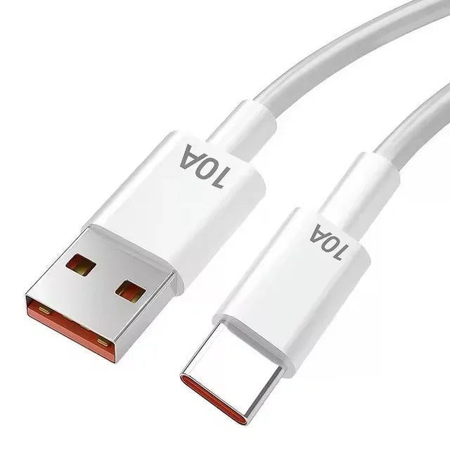 Android 120W 10A USB to Type-C Cable Super Fast Charging Cable for Huawei P40 Honor Data Cord for Xiaomi Redmi 0.3/1M/1.5M/2M