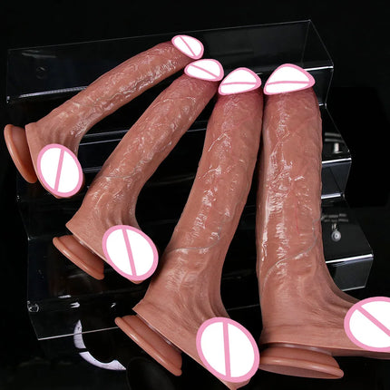 Realistic Soft Big Black Dildo Double Silicone Suction Cup Penis Female Vaginal Masturbation Cock Woman Man Anal Adult Sex Toy