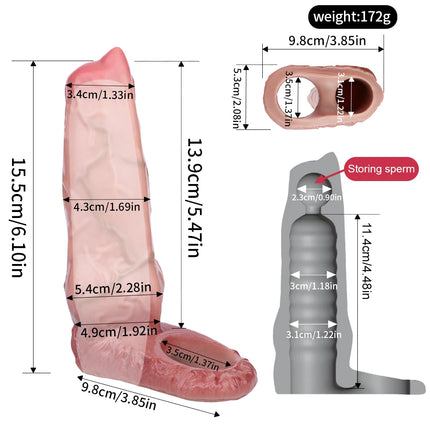 FAAK 14 styles Silicone Fantasy Horse Hollow Dildo Dog Large Knot Nude Penis Sleeve Size S M L Cock Enlarger Sex Toys For Men
