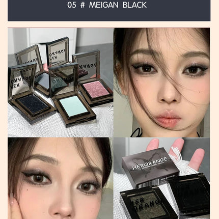 Smoky Blue-gray Eye Shadow Palette Sweet Cool Single Color Mini Eyeshadow Palette Pearl Matte Shimmer Brightening Eyes Makeup