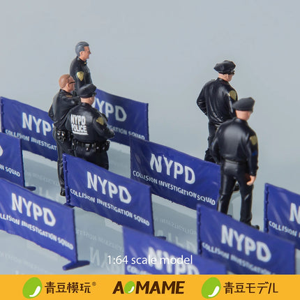 Kicarmod 1/64 NYPD New York Police Series Resin Miniature Scene Figure Model for 1/64 Diecast Car Diorama Collection Gift