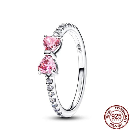 925 Sterling Silver Sun And Moon Crown Love Princess Zircon Oxide Enamel Heart Love Rings Fashion Jewelry For Women Gifts New in