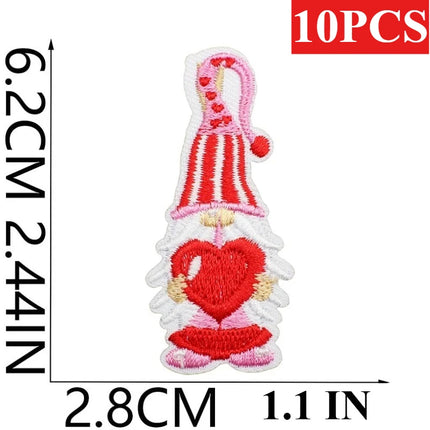 10PCS Wholesale Pink Car Shape Embroidery Pink Love Style Patches DIY Cloth for Hats/T-shirt/Jeans Girls Kids Valentine Iron on