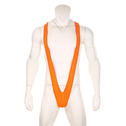 Sexy Men's Erotic Lingerie Swimsuit Straps Borat Mankini One-Piece V Sling Stretch Singlet Bodysuit Panties Stretch