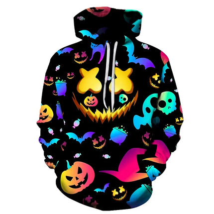 Funny Mens Halloween Smiling Face Hoodie 3d Print  Men Hooded Sweatshirt Men's Clothing Men Oversized  Sweatshirts Hoodie