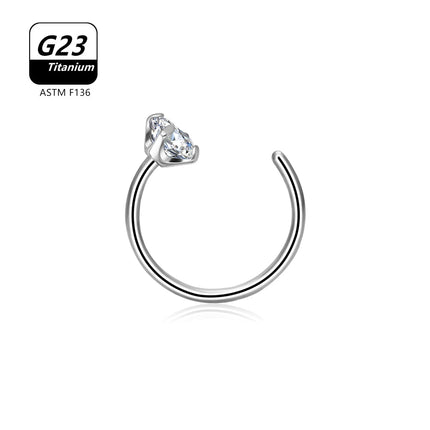 1Pcs 10Pcs G23 ASTM F136 Titanium D Shape Nose Piercing Ear Septum Earrings Studs Helix Stud Hoop Body Jewelry Wholesale