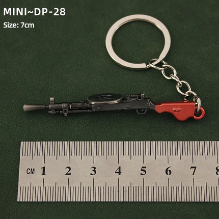 Hot Game Keychain Jewelry Weapon Mini Gun Model Metal Pendant Key Chain Fashion Chaveiro Bag Car Key Holders Gift For Kids Men