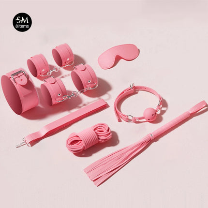 Bdsm Bondage Set Restraint Adult Game Handcuff Neck Collar Wrist Mouth Gag Strap Fetish SM Sex Toys for Woman Couples Product