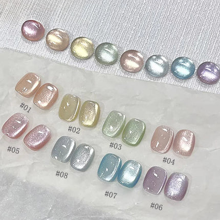 WS 10ml Light Flow Cat Magnetic Gel Nail Polish for Whitening in Autumn And Winter Semi Permanent Gel Manicure DIY Nail Art