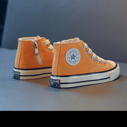 Children's Mid-Top Canvas Shoes Soft Sole Comfortable Casual Children's Shoes Boys and Girls Non-slip Breathable Board Shoes