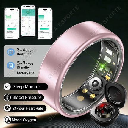 Ola Esporte Smart Ring Gestures Brush Video 5ATM Waterproof Remote Camera Heart Rate Blood Pressure Monitoring Sports Smartring