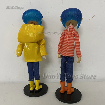 NECA Anime Coraline Doll Articulated Anime Figure Raincoat Sweater In Striped Shirt Toy LA Girl Decoration Model Bithday Gifts