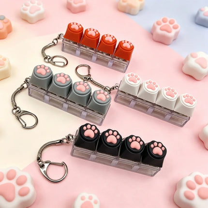 Silicone Soft Cat Claws Keychain Key Ring Pendant Mobile Phone Backpack Pendant Desktop Accessories Decompression Press Tools