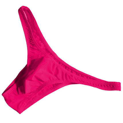 Men’s Ice Silk High Stretch Thong Panties Lingerie Sexy Crotch Bulge Pouch G-string Underpants Solid Color Comfortable Briefs