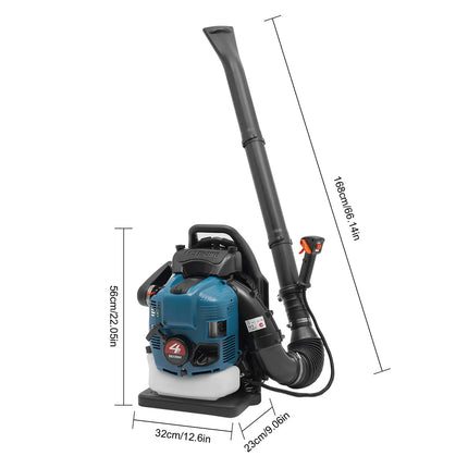 Gasoline Leaf Blower, 4 Stroke Backpack Blower Gas Powered Garden Leaf Blower Handheld Yard Cleaning Machine, for Outdoor Debris