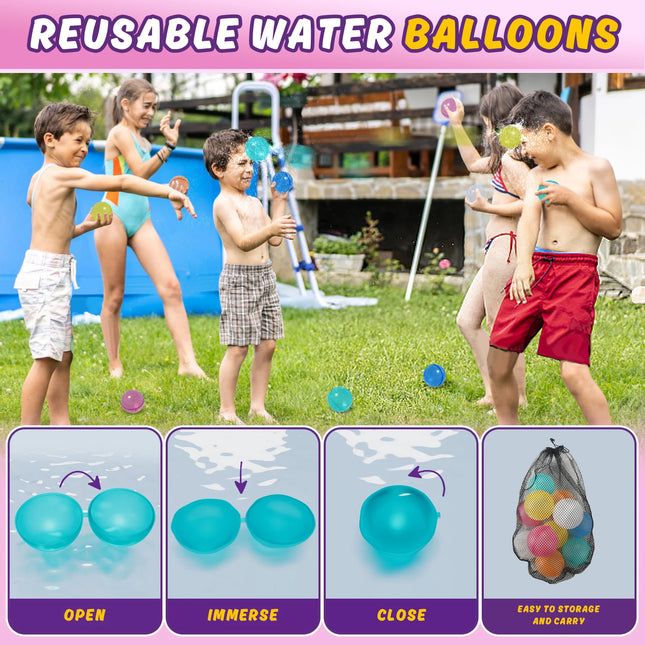 Reusable Water Balloon Bow and Arrow Launcher with Water Balloons Bomb Summer Fun Water Pool Activities Outdoor Water Toys Games