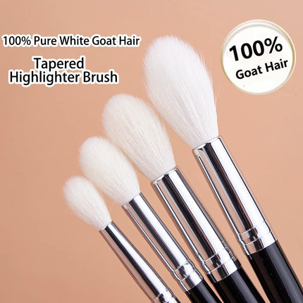 Makeup Highlighter Brush 100% Goat Hair Tapered Highlighter Brush Face Setting Powder Contour Highlighter Sculpting Makeup Tool