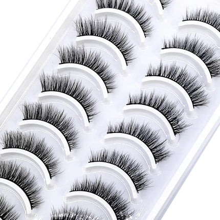 10 Pairs Mink Fake Eyelashes Faux 3D Natural Long False Eyelashes 3d Mink Lashes Soft Fluffy Lashes Extension Makeup Kit Cilios