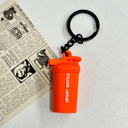 Mini Barbell Plates Key Chain Water Cups Creative Simulation Dumbbells Keyring Kettlebells Bag Charm Fitness Series Pendant
