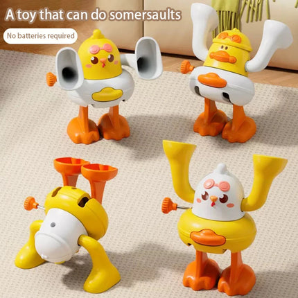Children's Wind-up Somersault Toys, Cartoon Little Yellow Duck and Chick Toys, Baby Early Education Toys