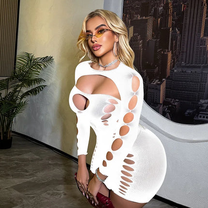 Hot Women's Plus Size Open Crotch Lingerie Bodysuit Sheer Fishnet Stockings Mesh Tights For Seductive Evening Wear bodysuit