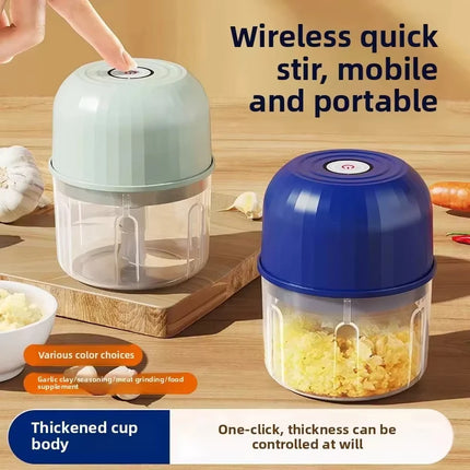 Electric Garlic Mashing Machine 260ml Wireless Charging Electric Vegetable Onion Chopper Garlic Crusher Food Mixer Blender