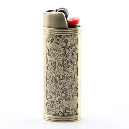 Metal Cowboy Boot Lighter Case for Standard BIC J6 Cute Cat Eyes Rhinotone Embroided Case Sleeve Durable Zinc Alloy Shell
