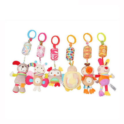 Baby Sensory Hanging Rattles Soft Learning Toy Plush Animals Stroller Infant Car Bed Crib with Teether for Babies Toddlers