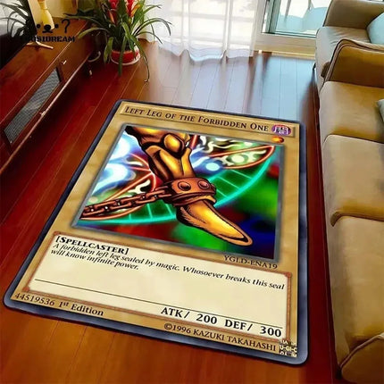 Yu-Gi-Oh Blue Eyes White Dragon Anime Non-slip Carpet Cartoon Floor Mat for Living Room Bedroom Decorative Area Rug Perfect Gift
