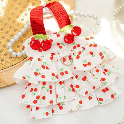 Cute Pet Dog Dress Dot Dog Summer Clothes Puppy Skirt Chihuahua Bichon French Bulldog Clothing Thin Girl Dog Costume Cat Dresses