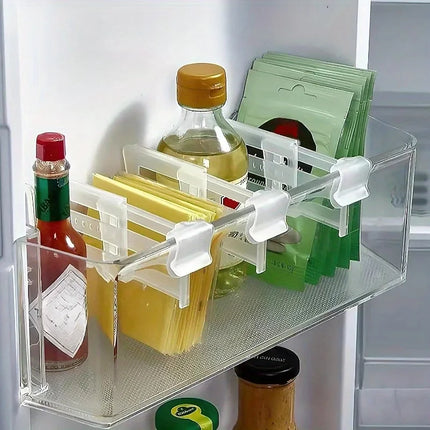 6/12pcs Refrigerator Storage Divider Side Door Storage Partition Expandable Baffle Dividers Kitchen Bottle Shelf Organizer