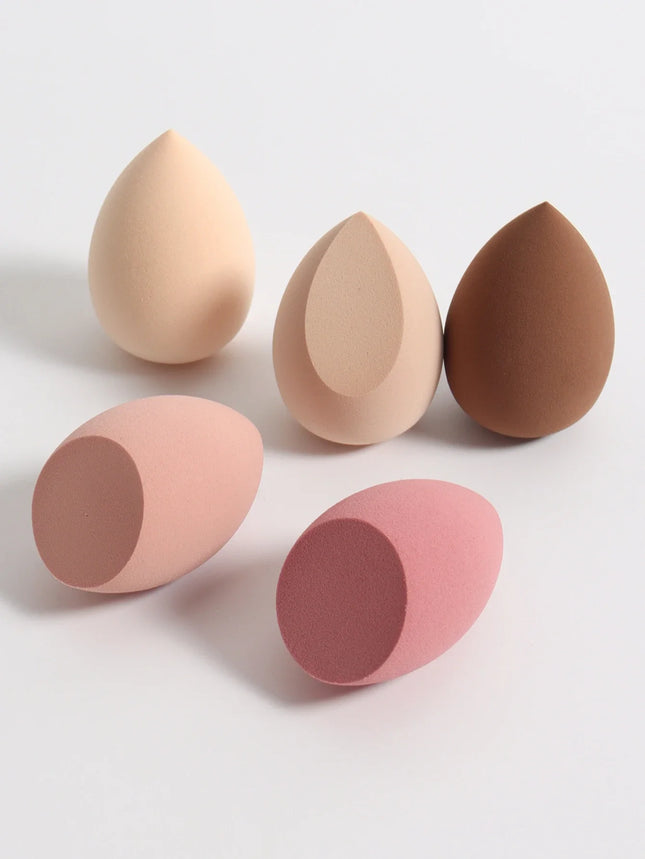 5-Pack Dual-Use Makeup Sponge Set - Velvet for Liquid/Cream/Powder | Vegan Eco-Friendly Travel Essentials