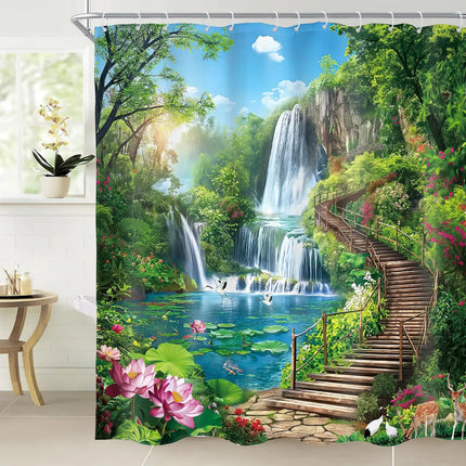 Pink Shower Curtain Bible Verse Scripture Christian Zen Stone Spa Meditation Relaxing Lotus Peach Blush Cloth Fabric Waterproof