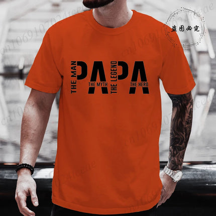 Papa The Man The Myth The Legend Funny T-shirt for Men Clothing Dad T Shirt Short Sleeve Tee Shirt Men T-Shirts Clothes Tops