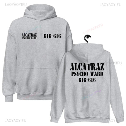 Alcatraz Psycho Ward 616 616 Halloween Graphic Hoodie A Clockwork Orange Woman Man Full-length Novel Pullover Camisetas