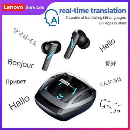Choice Lenovo GT100 TWS Bluetooth 6.0 Gaming Earbuds Ultra Low Latency Long Endurance Wireless Headphone HD Voice Calls Earphone