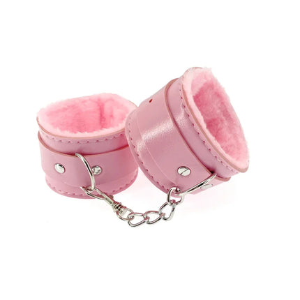 1 Pair Sexy Hand Wrap PU Leather Plush Handcuff role play Bdsm Bondage Slave Game Sex Toys for Couple Erotic Soft Handcuff
