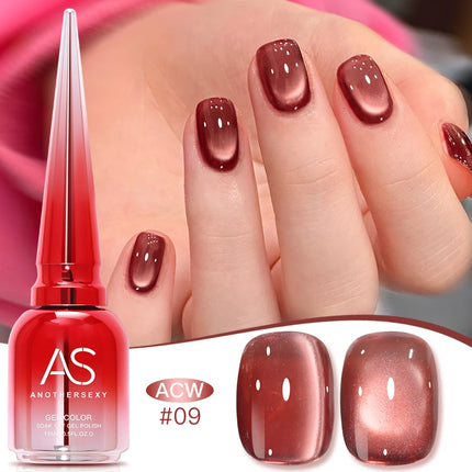 AS 15ml Luxury Coffee Cat Nail Gel Polish Tpo Free Soak Off UV LED Dark Brown Cat Eye Manicure Gel Polish Nail Art Varnish Gel