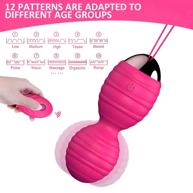 Tighten Vaginal Exercise Kegel Balls 12 Speed Vibrating Eggs Silicone For Vibrator Spot Toy Women Ball G Sex Wa Erotic Ben
