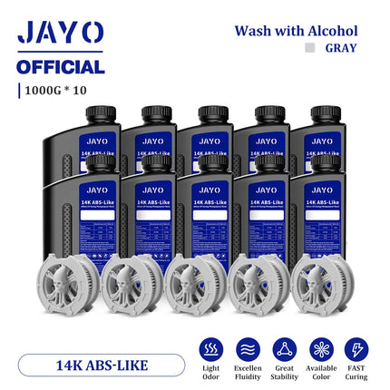JAYO Standard/ABS-Like/PA-Like/High Temp/Though Resin 10KG 395-405nm UV Curing  Photopolymer Rapid Resin for LCD/DLP 3D Printer